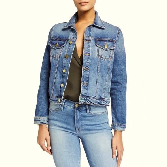 Frame Champagne Cowgirl Denim Trucker Jacket - Picture 6 of 12